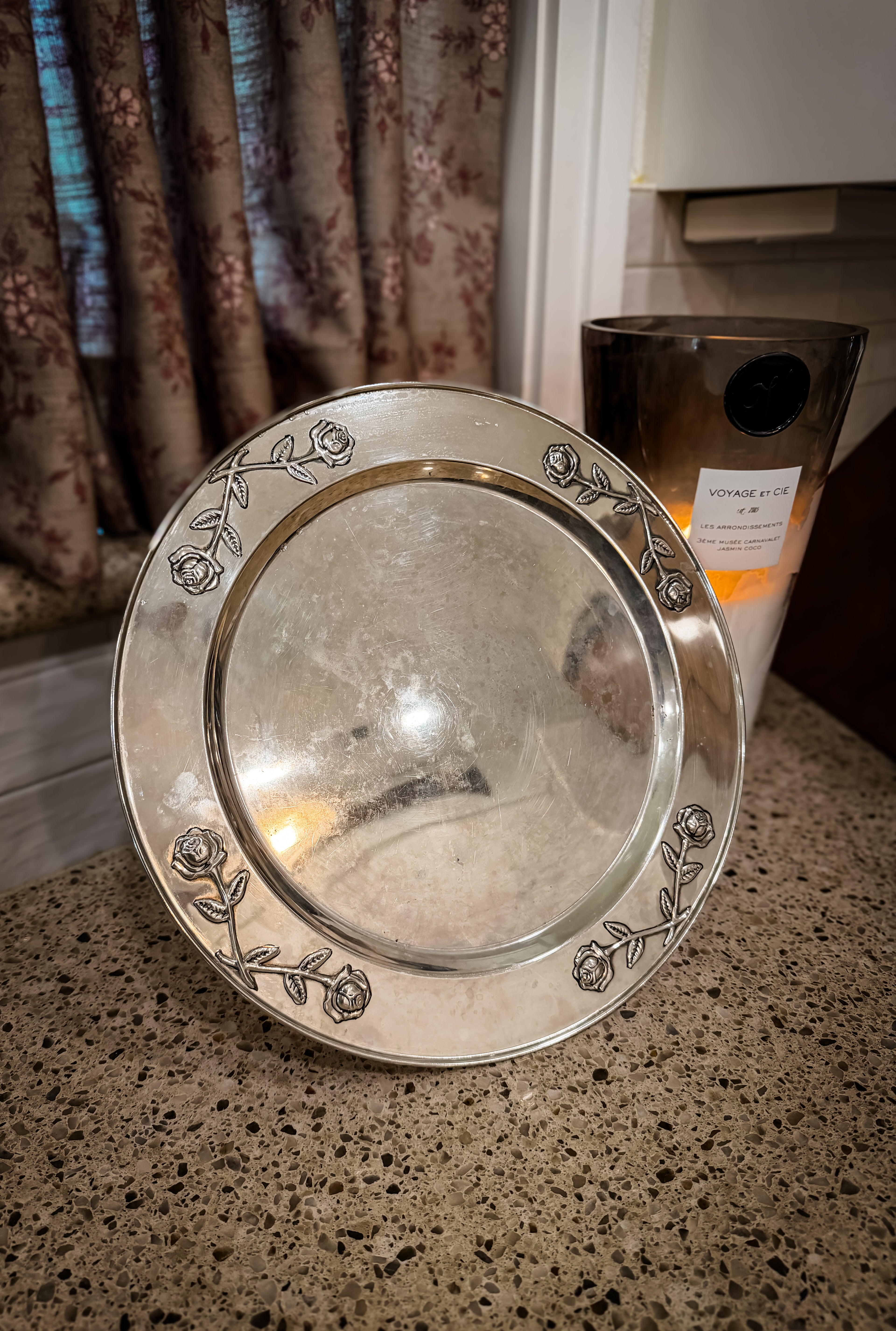 Rose Pedestal Platter