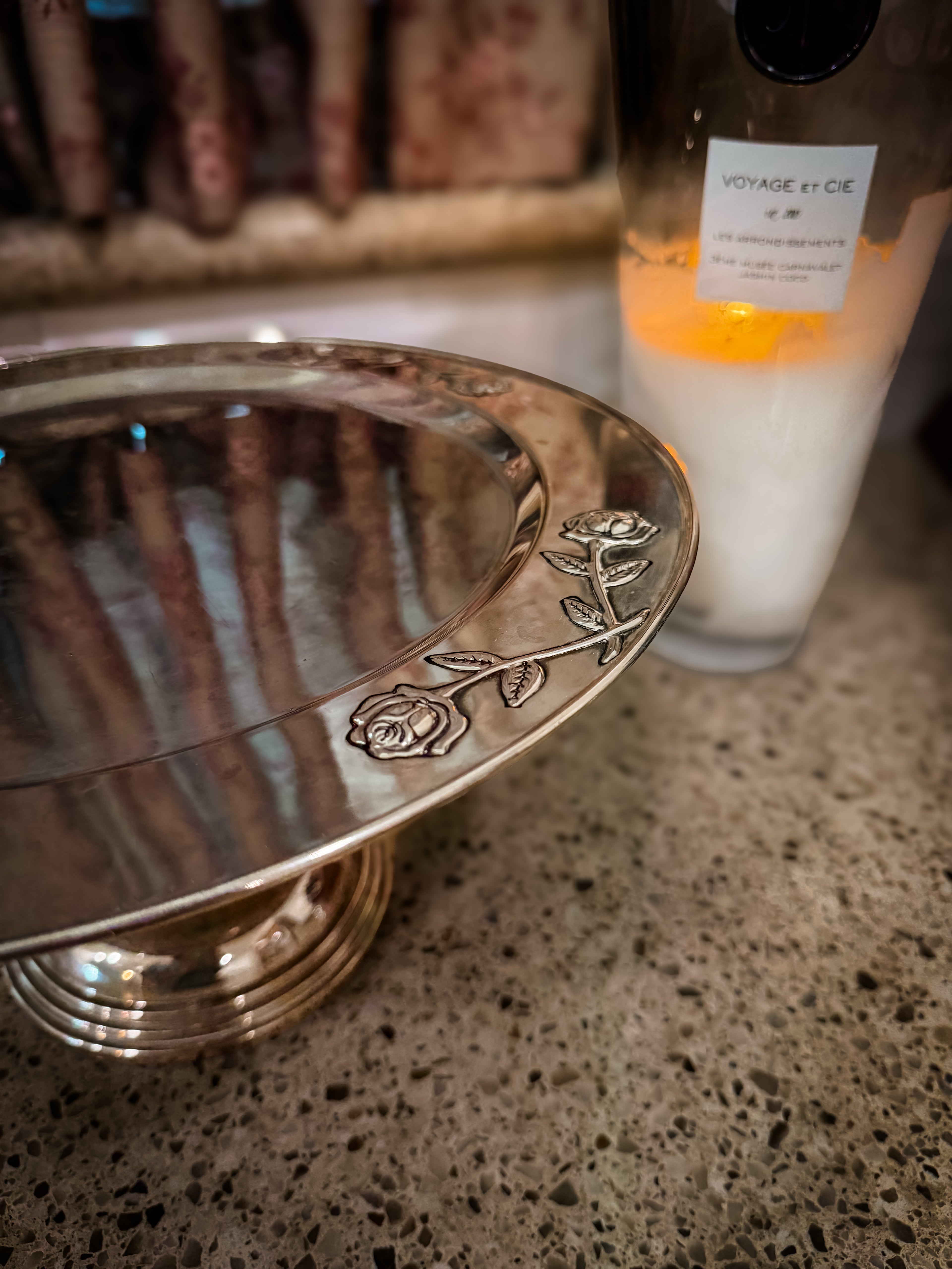 Rose Pedestal Platter